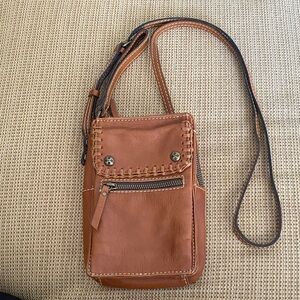 Patricia Nash Marinella Brown Leather Crossbody Bag
